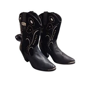 Dingo Women's Ava Studded Western Round Toe Rodeo Bohemian Cowgirl Whimsi Boots